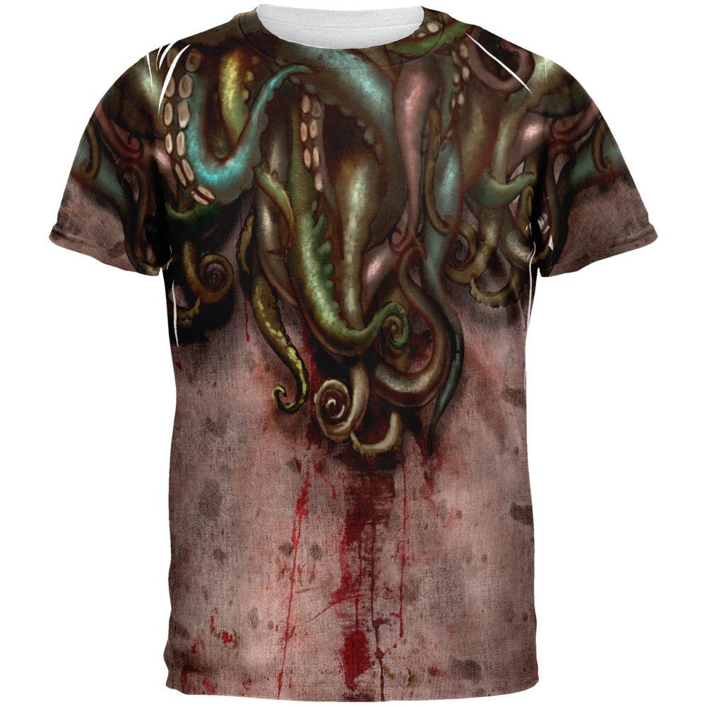 Cthulhu Greater God Tentacles All Over Adult T-Shirt Men's T-Shirts Old Glory 2XL Multi 