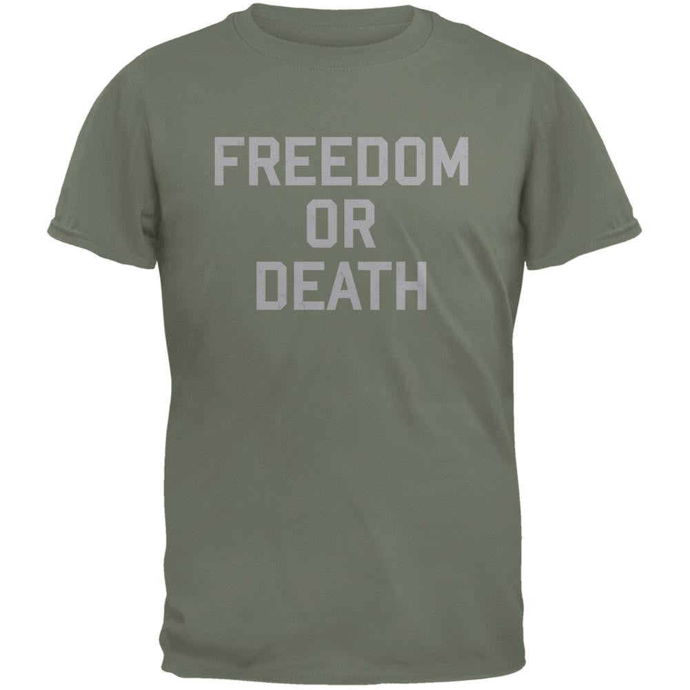 Freedom Or Death Inspired By Lester Bangs Military Green Adult T-Shirt Men's T-Shirts Old Glory 2XL Green 