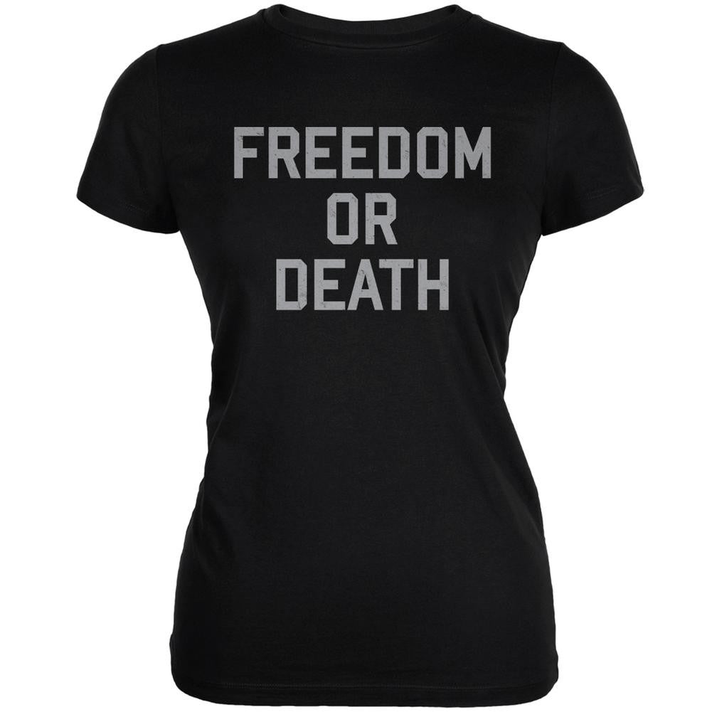 Freedom Or Death Inspired By Lester Bangs Black Juniors Soft T-Shirt Juniors T-Shirts Old Glory 2XL Black 