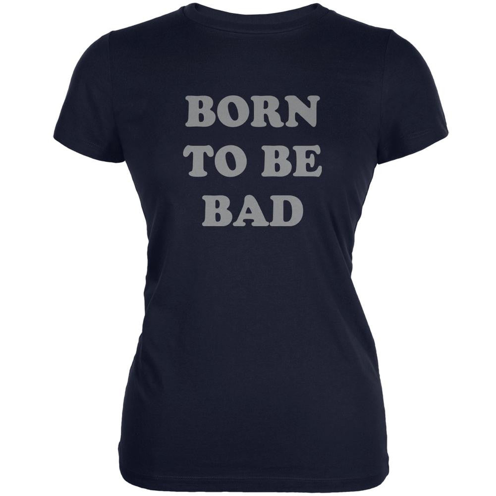 Born To Be Bad Inspired By Joan Jett Navy Juniors Soft T-Shirt Juniors T-Shirts Old Glory 2XL Blue 