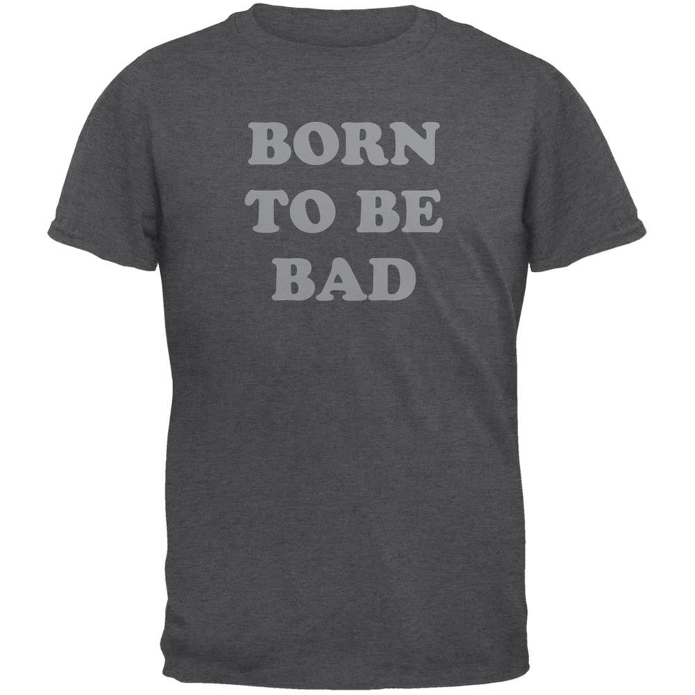 Born To Be Bad Inspired By Joan Jett Dark Heather Adult T-Shirt Men's T-Shirts Old Glory 2XL Grey 