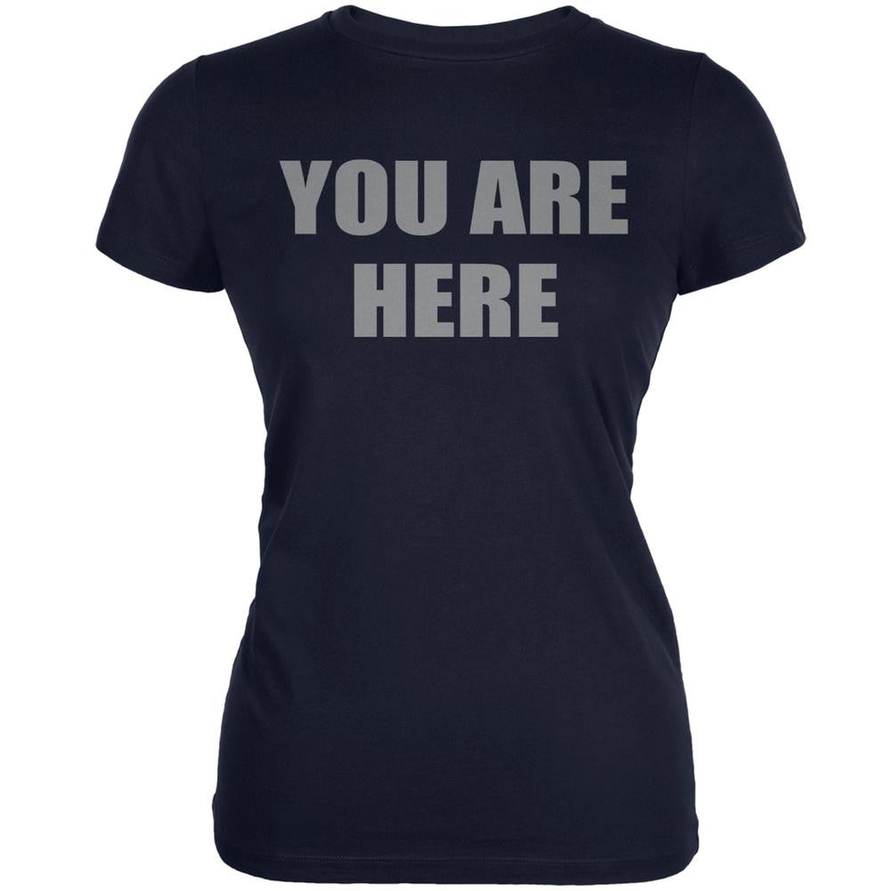 You Are Here Inspired By John Lennon Navy Juniors Soft T-Shirt Juniors T-Shirts Old Glory 2XL Blue 