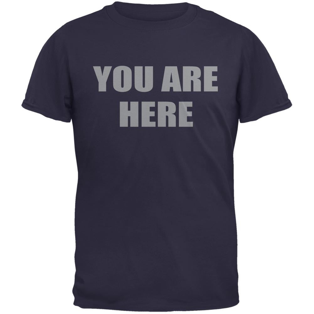 You Are Here Inspired By John Lennon Navy Adult T-Shirt Men's T-Shirts Old Glory 2XL Blue 