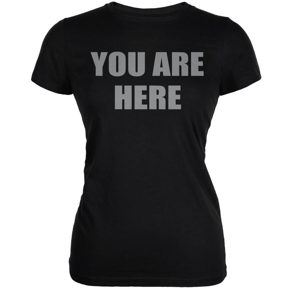 You Are Here Inspired By John Lennon Black Juniors Soft T-Shirt Juniors T-Shirts Old Glory 2XL Black 