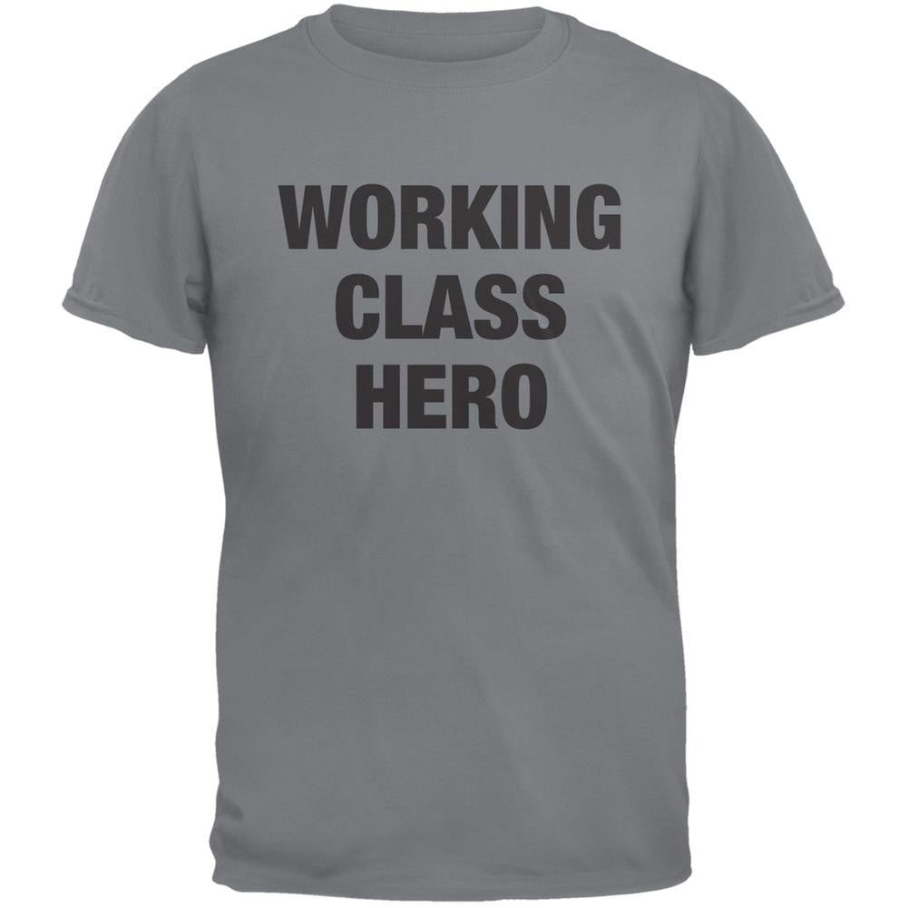 Working Class Hero Inspired By John Lennon Storm Grey Adult T-Shirt Men's T-Shirts Old Glory 2XL Grey 