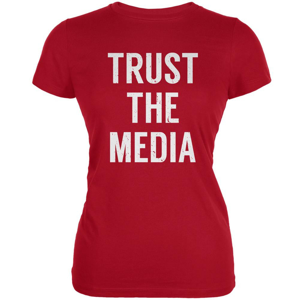 Trust The Media Inspired By Michael Stipe Red Juniors Soft T-Shirt Juniors T-Shirts Old Glory 2XL Red 