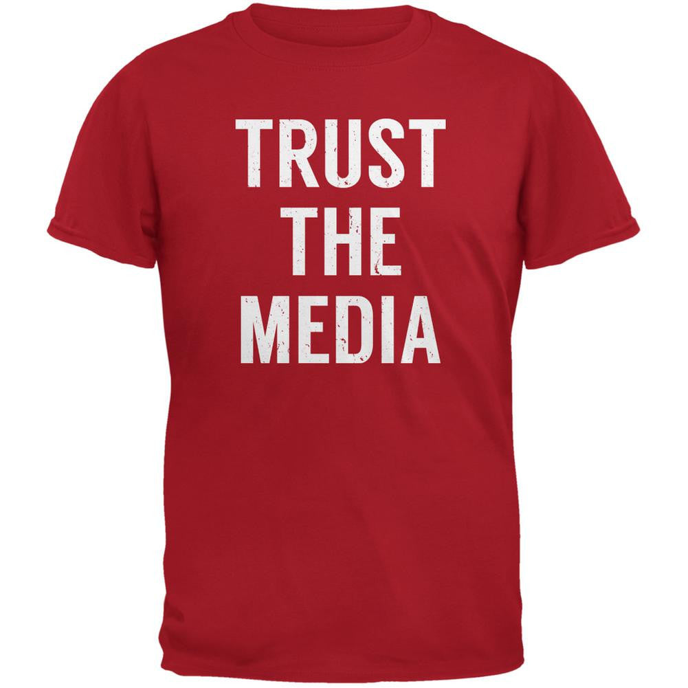 Trust The Media Inspired By Michael Stipe Red Adult T-Shirt Men's T-Shirts Old Glory 2XL Red 