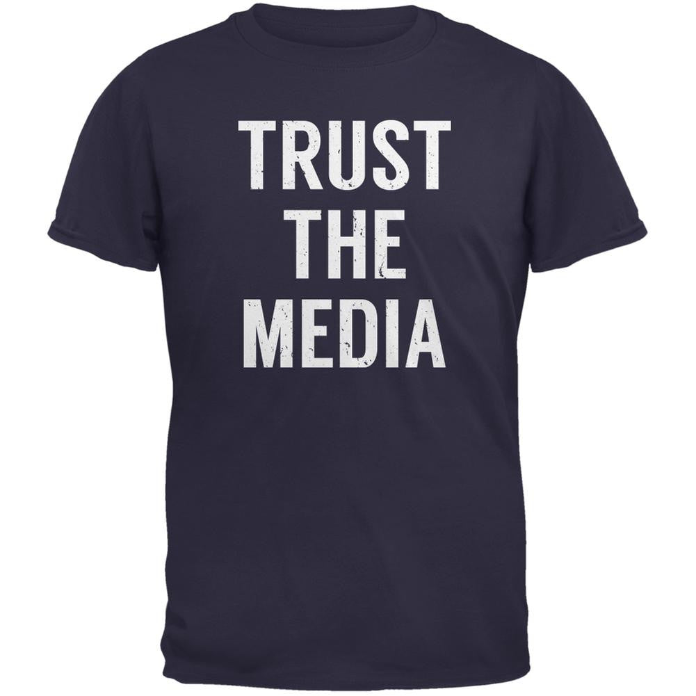 Trust The Media Inspired By Michael Stipe Navy Adult T-Shirt Men's T-Shirts Old Glory 2XL Blue 