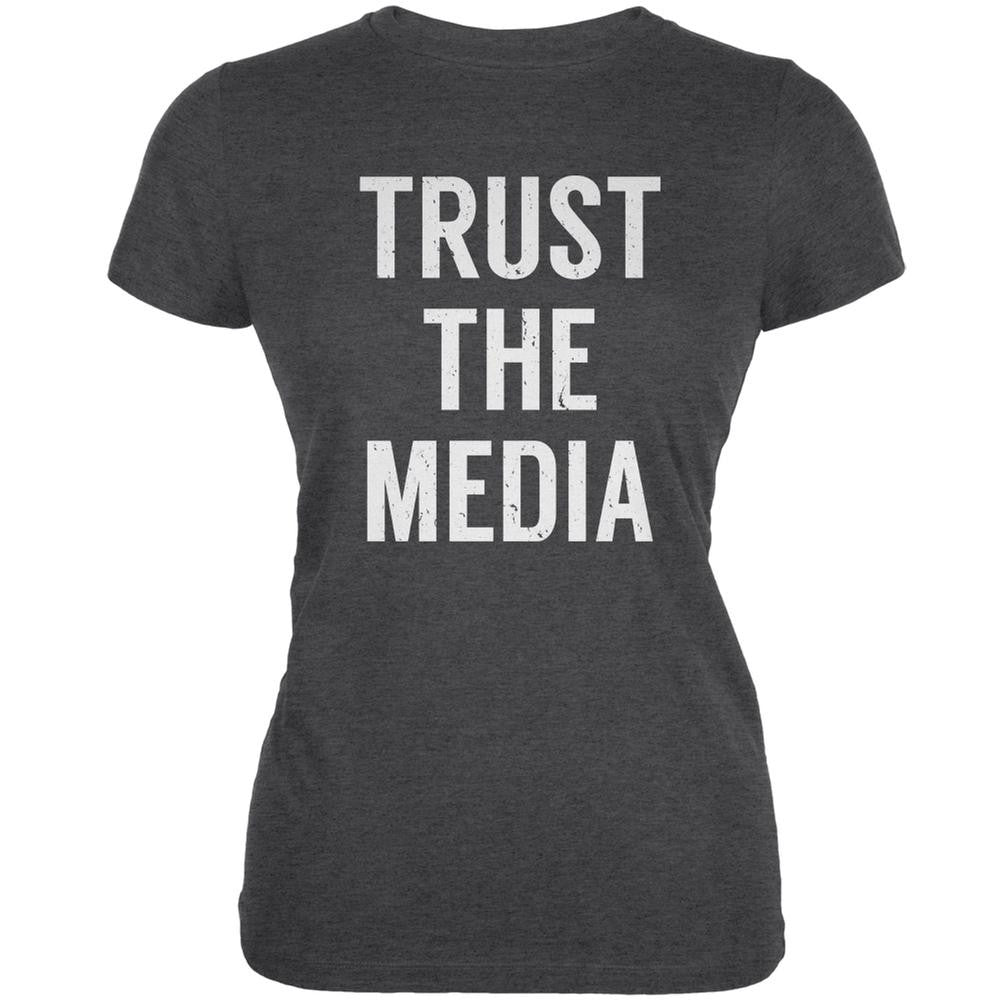 Trust The Media Inspired By Michael Stipe Dark Heather Juniors Soft T-Shirt Juniors T-Shirts Old Glory 2XL Grey 