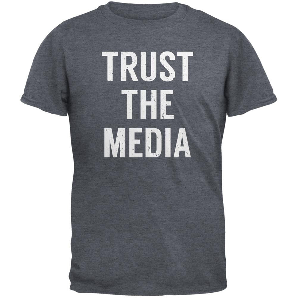 Trust The Media Inspired By Michael Stipe Dark Heather Adult T-Shirt Men's T-Shirts Old Glory 2XL Grey 