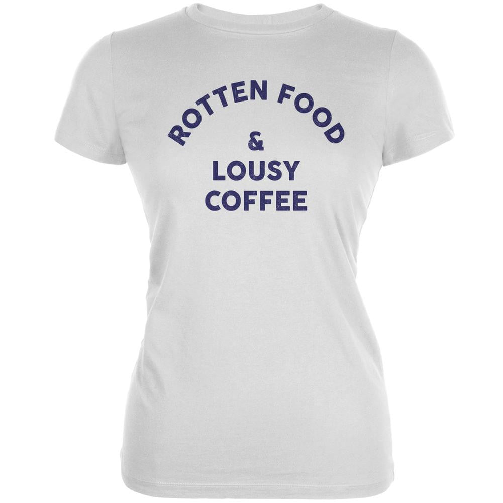 Rotten Food Lousy Coffee Inspired By Joe Cocker White Juniors Soft T-Shirt Juniors T-Shirts Old Glory 2XL White 