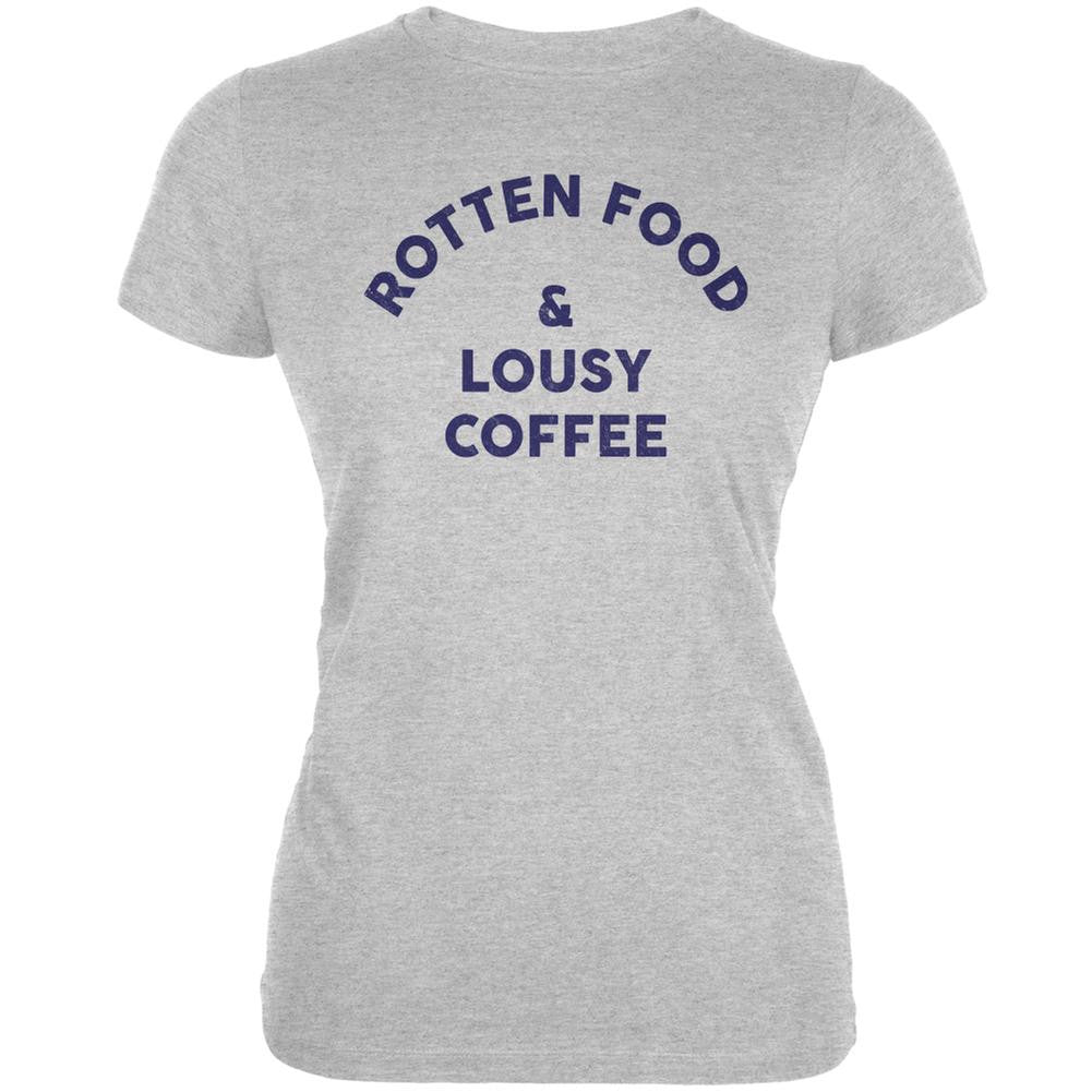 Rotten Food Lousy Coffee Inspired By Joe Cocker Heather Grey Juniors Soft T-Shirt Juniors T-Shirts Old Glory 2XL Grey 