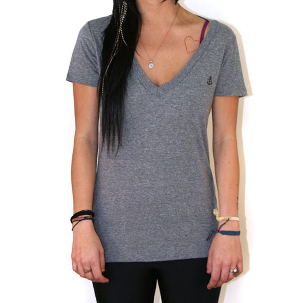 Brixton - Pendant Juniors V-Neck T-Shirt Juniors V-Neck T-Shirts Brixton SM Grey 