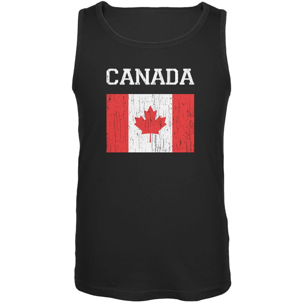 World Cup Distressed Flag Canada Black Adult Tank Top Men's Tank Tops FIFA 2XL Black 