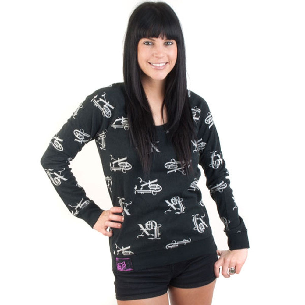 Fox - Champion Black Juniors Pullover Sweater Juniors Sweaters Fox LG Black