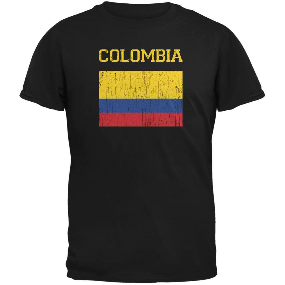 World Cup Distressed Flag Colombia Black Youth T-Shirt Youth T-Shirts FIFA LG Black 