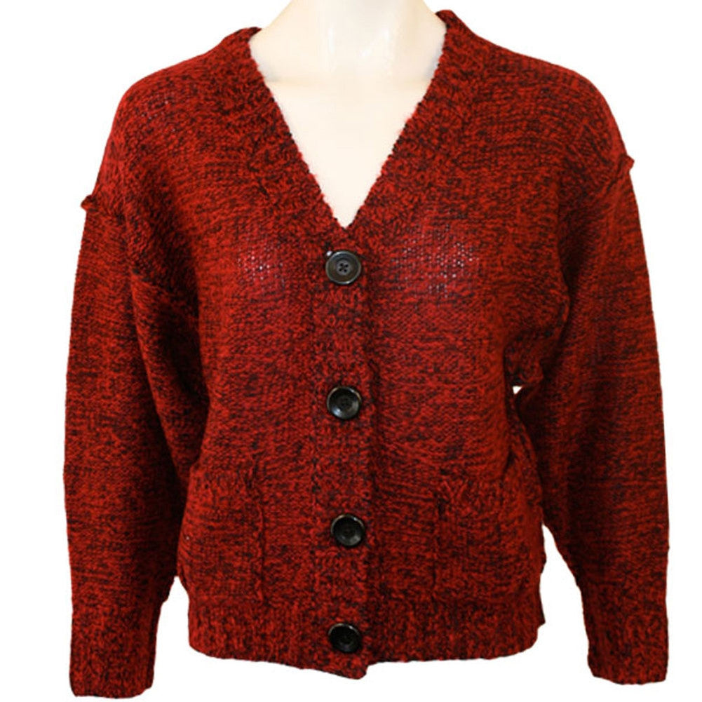 Kensie Girl - Ravishing Red Mix Juniors Cardigan Sweater Juniors Sweaters Kensie Girl   