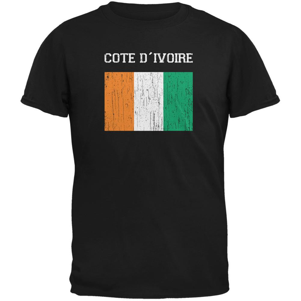 World Cup Distressed Flag Cote D'Ivoire Black Youth T-Shirt Youth T-Shirts FIFA LG Black 