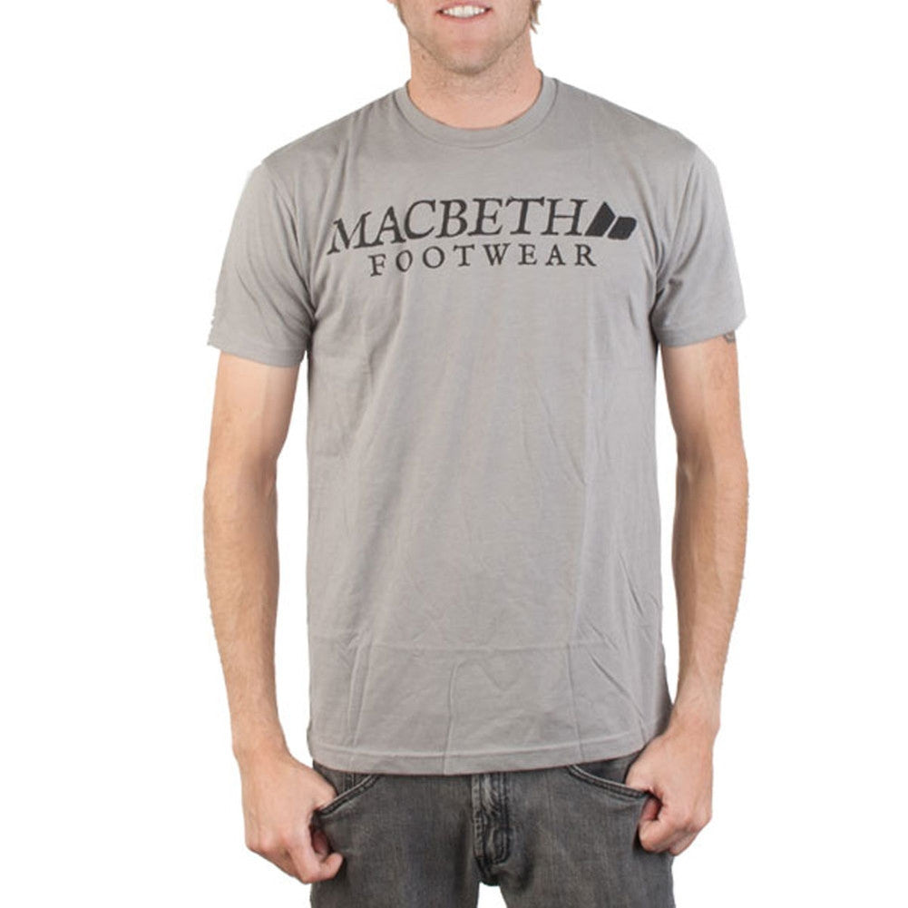Macbeth - Vintage Logo Charcoal Adult T-Shirt Men's T-Shirts Macbeth   