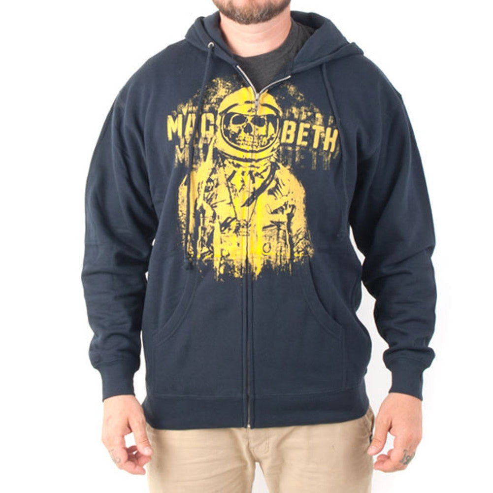 Macbeth - Deathnaut Heather Navy Adult Fleece Zip Hoodie Men's Hoodies Macbeth   