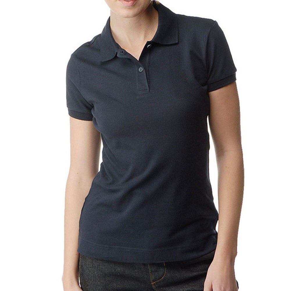 Dickies Girl - Solid Pique Navy Women's Polo Women's Polo Shirts Dickies Girl SM Dark Blue 