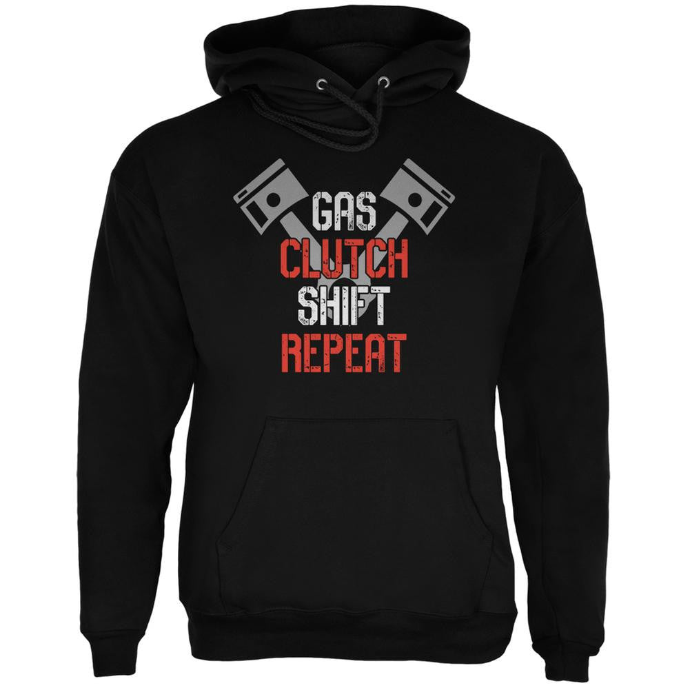 Gas Clutch Shift Repeat Black Adult Hoodie Men's Hoodies Old Glory 2XL Black 