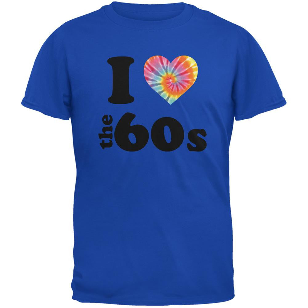 I Heart The 60s Royal Adult T-Shirt Men's T-Shirts Old Glory 2XL Blue 