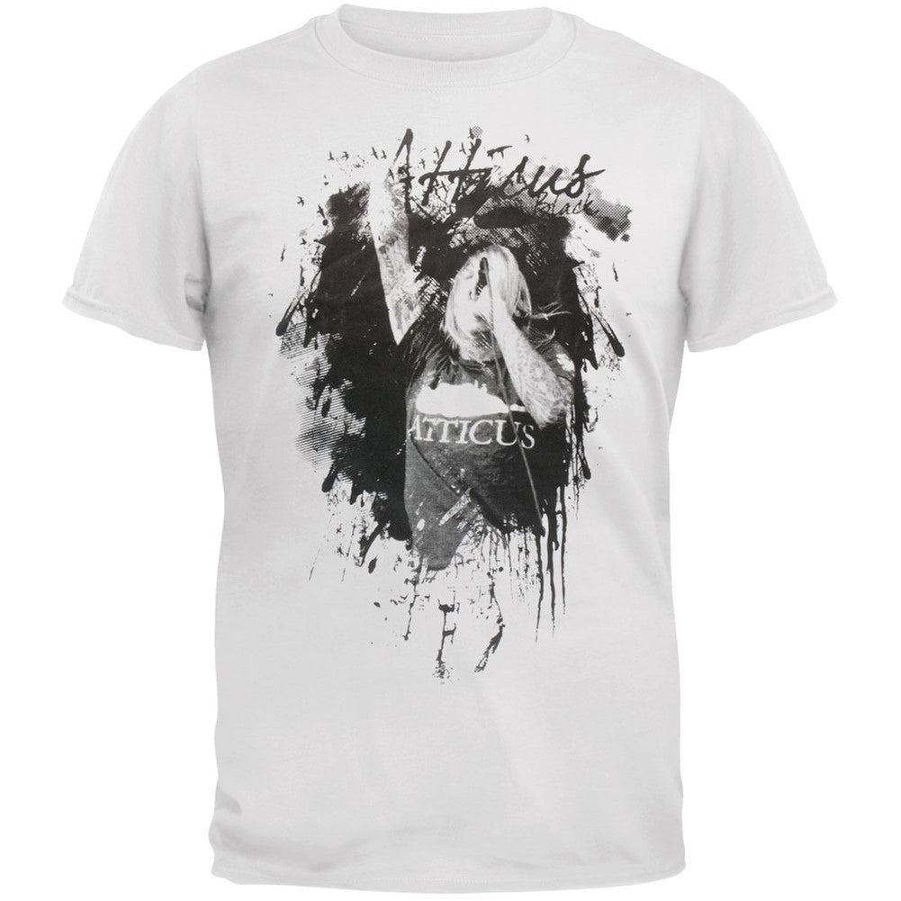 Atticus Black - Splatter Portrait White T-Shirt Men's T-Shirts Atticus XL White 
