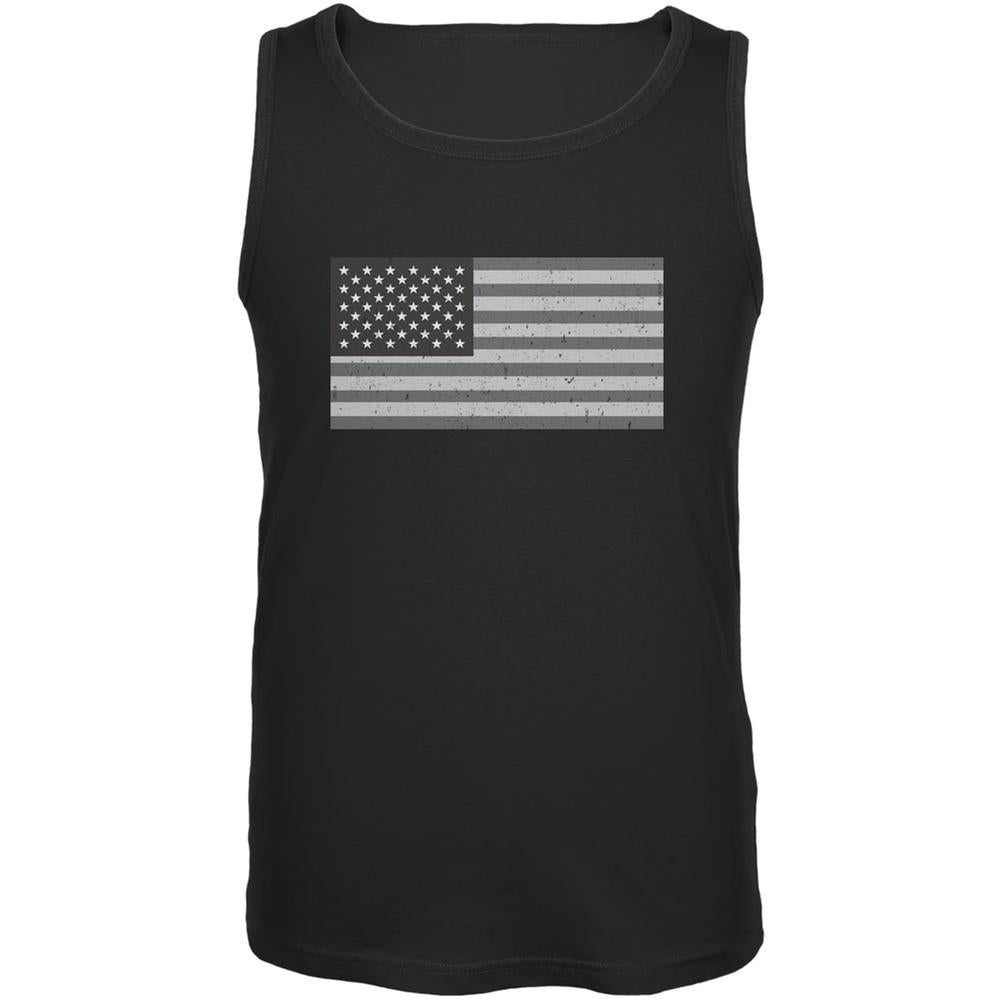 4th of July Black Flag American Black Adult Tank Top Men's Tank Tops Old Glory 2XL Black 