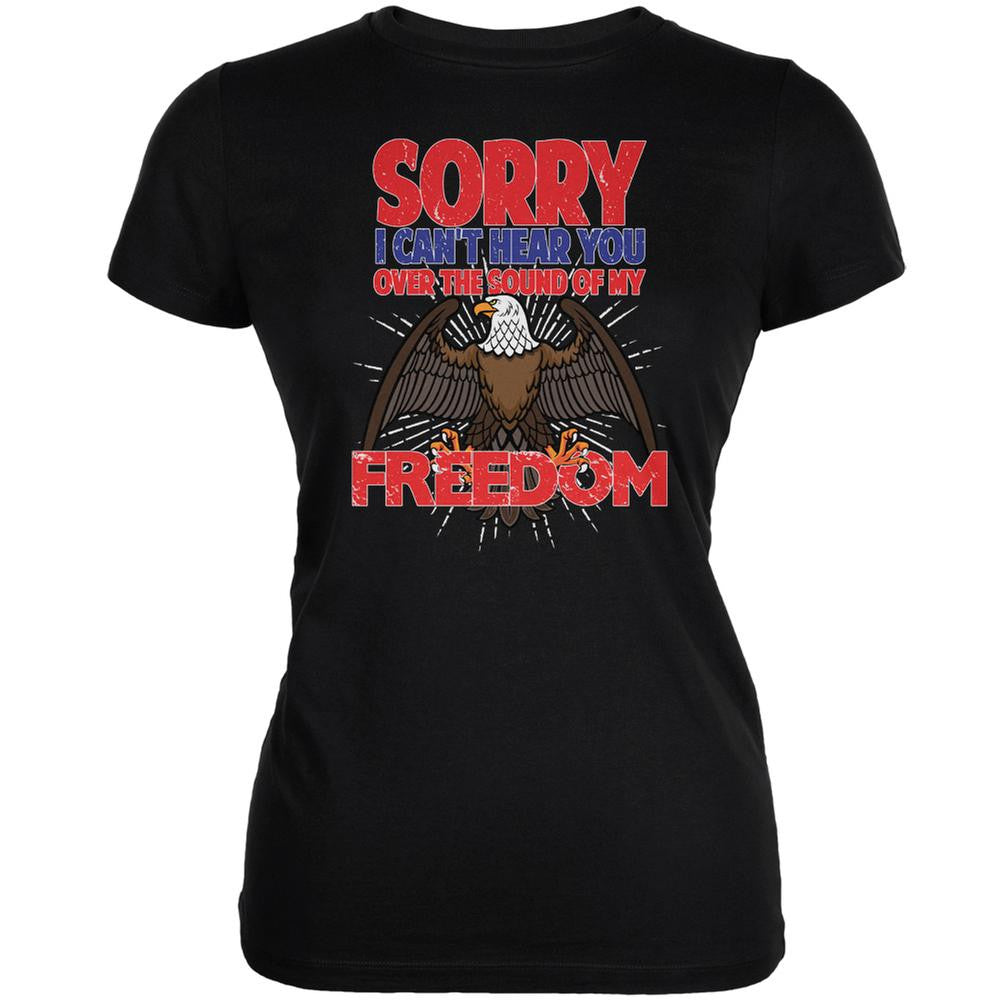 4th Of July Sound Of My Freedom Black Juniors Soft T-Shirt Juniors T-Shirts Old Glory 2XL Black 