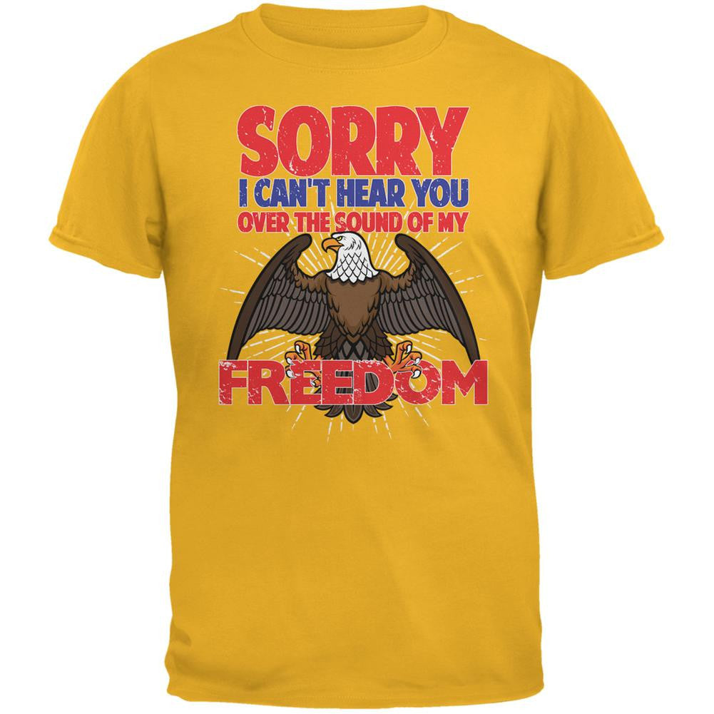 4th Of July Sound Of My Freedom Gold Adult T-Shirt Men's T-Shirts Old Glory 2XL Yellow 