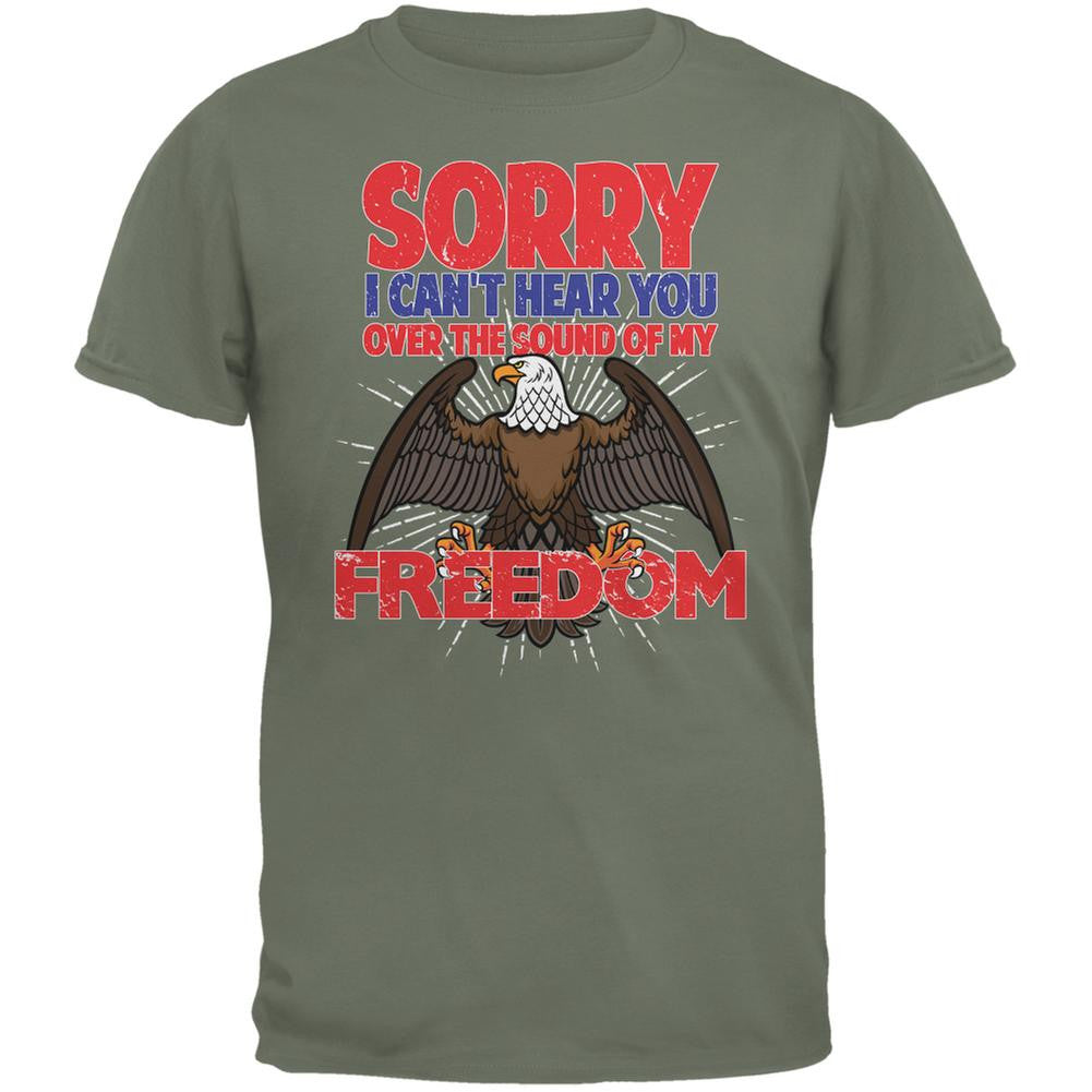 4th Of July Sound Of My Freedom Military Green Adult T-Shirt Men's T-Shirts Old Glory 2XL Green 