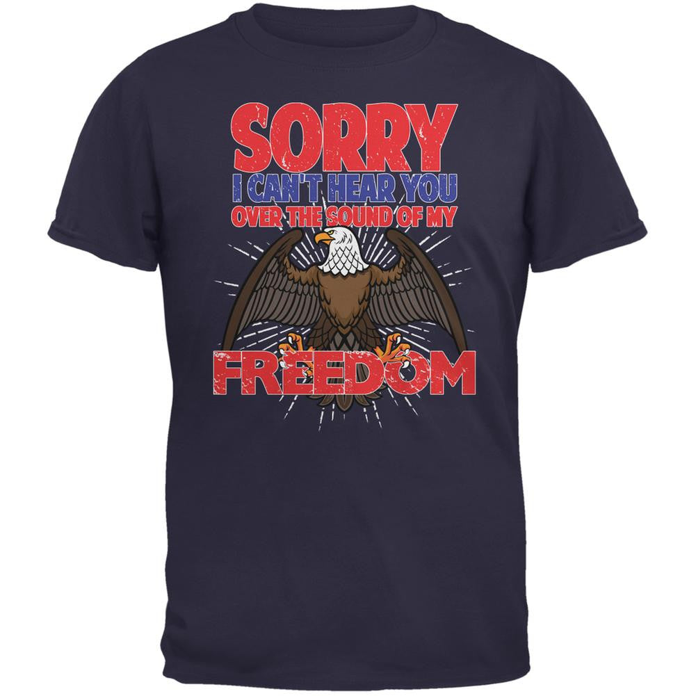 4th Of July Sound Of My Freedom Navy Adult T-Shirt Men's T-Shirts Old Glory 2XL Blue 