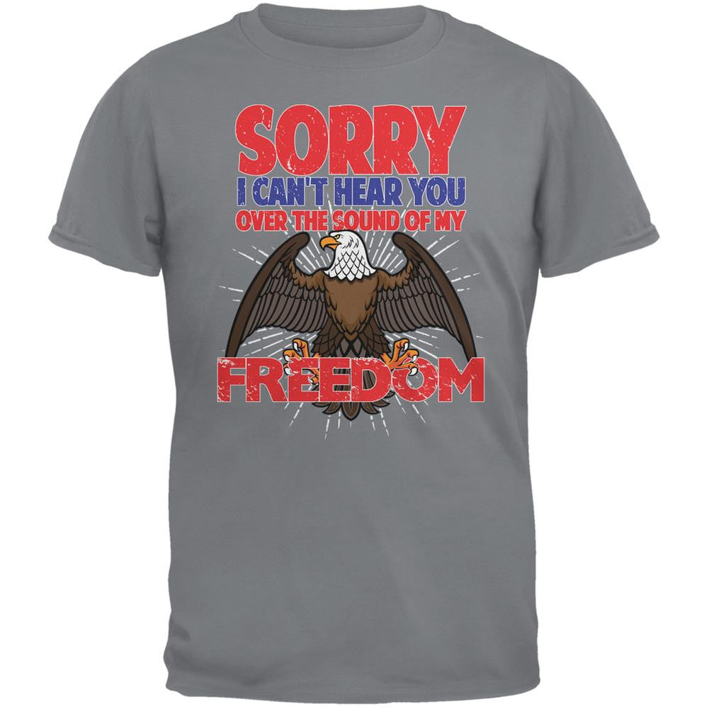 4th Of July Sound Of My Freedom Storm Grey Adult T-Shirt Men's T-Shirts Old Glory 2XL Grey 