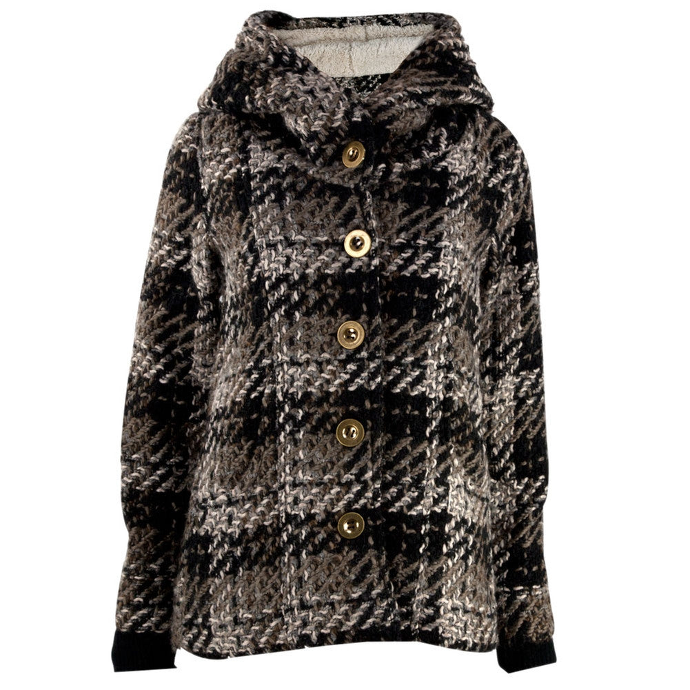 Element - Brown Faux-Wool Button-Up Juniors Jacket Juniors Jackets Element MD Brown 