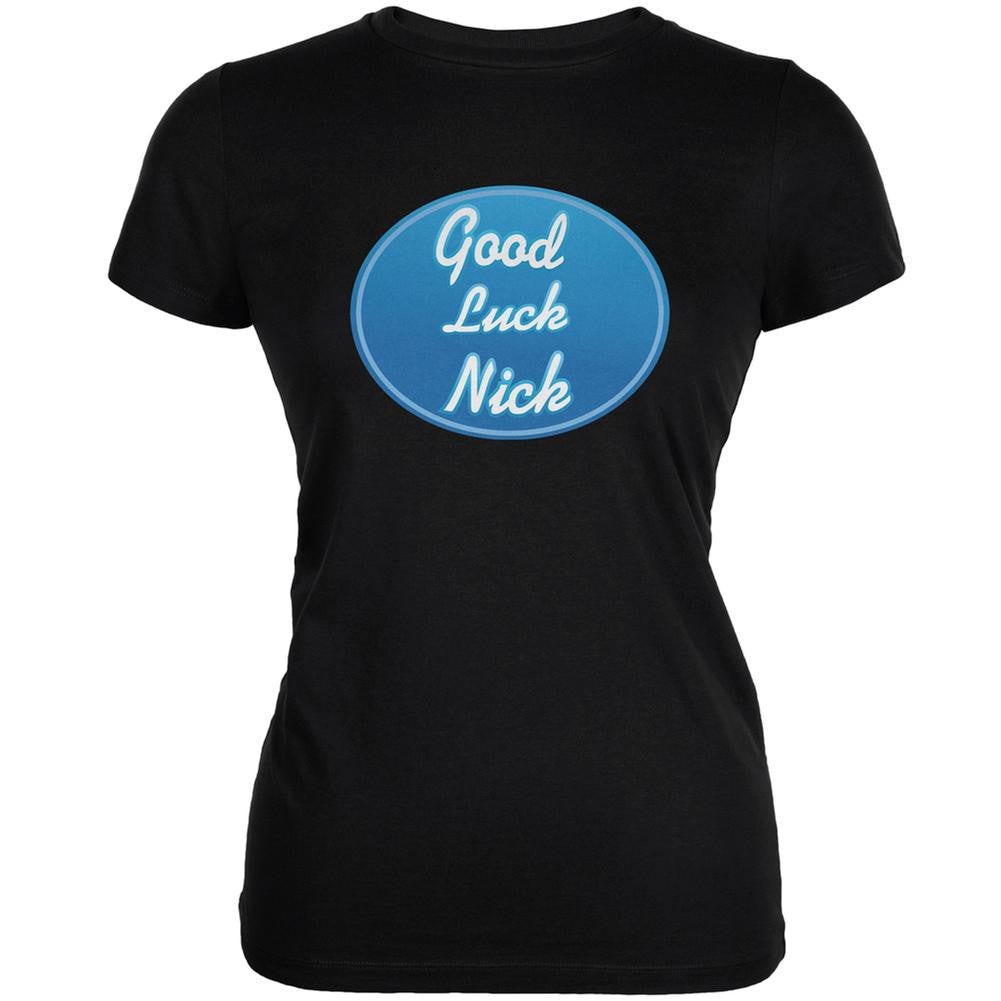 Idol Winner - Good Luck Nick Black Juniors Soft T-Shirt Juniors T-Shirts Old Glory 2XL Black 