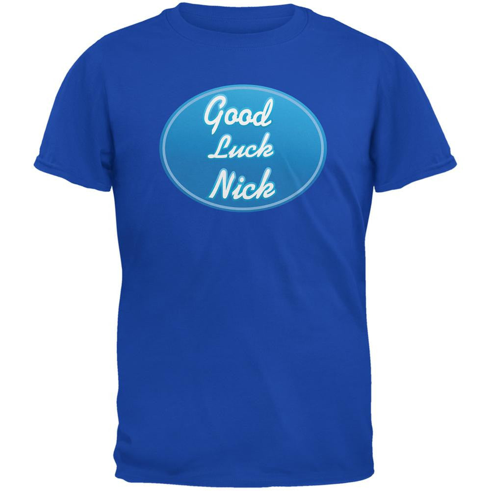 Idol Winner - Good Luck Nick Royal Adult T-Shirt Men's T-Shirts Old Glory 2XL Blue 