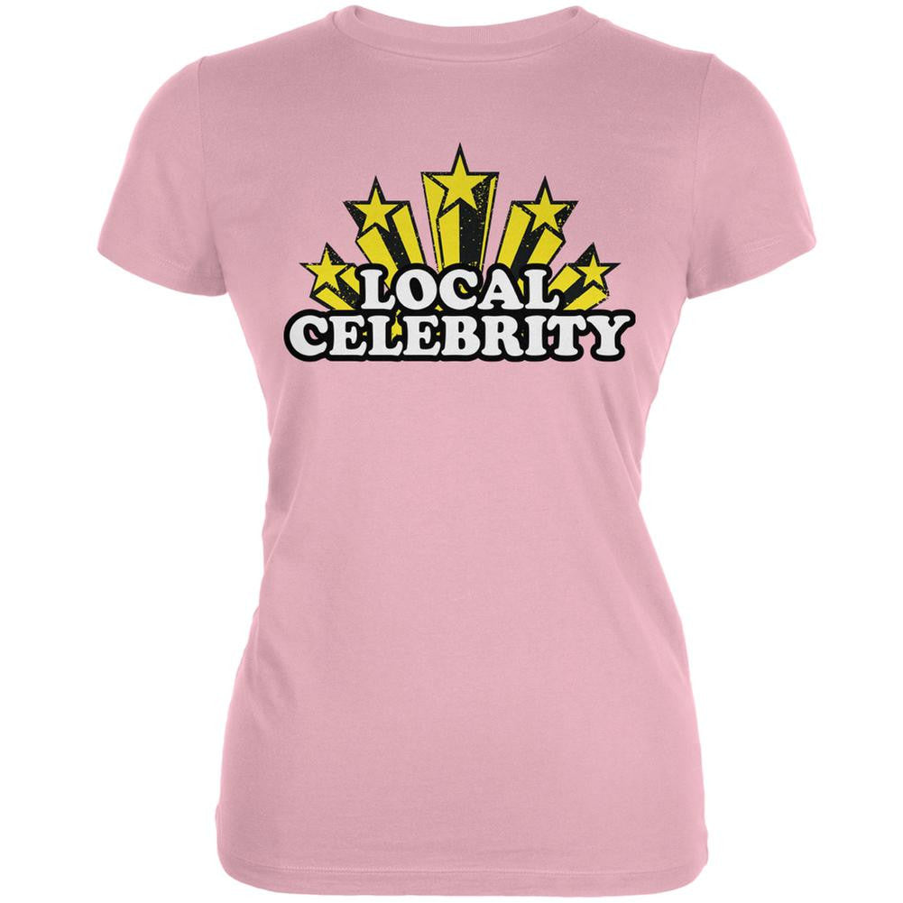 Local Celebrity Pink Juniors Soft T-Shirt Juniors T-Shirts Old Glory 2XL Pink 