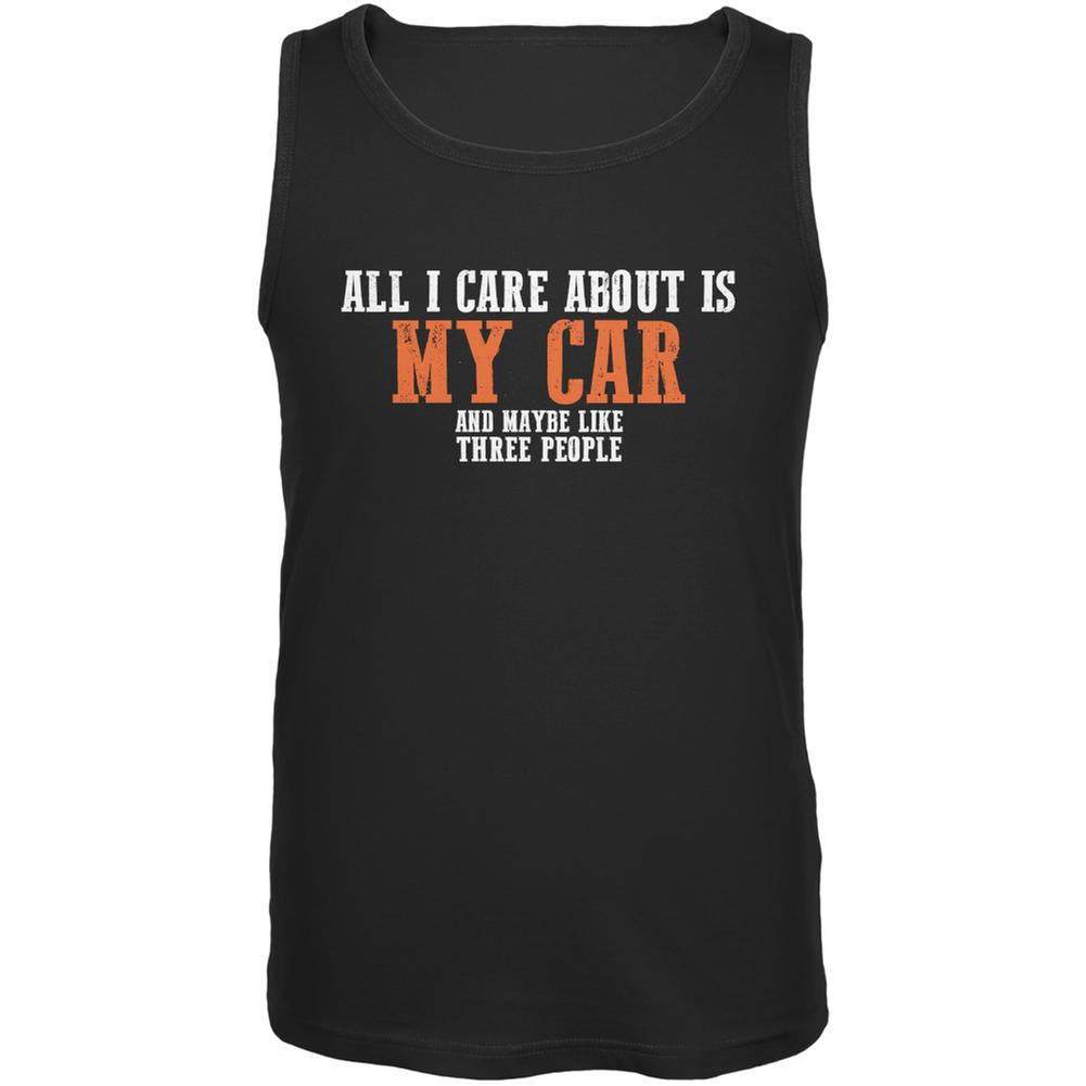 Sarcastic Care About My Car Black Adult Tank Top Men's Tank Tops Old Glory 2XL Black 