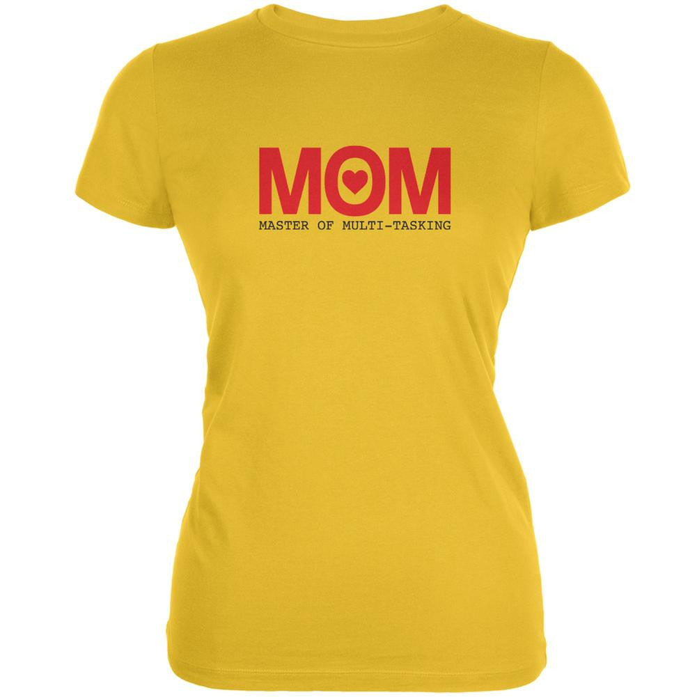 Mothers Day MOM Master Of Mulit-tasking Bright Yellow Juniors Soft T-Shirt Juniors T-Shirts Old Glory 2XL Yellow 