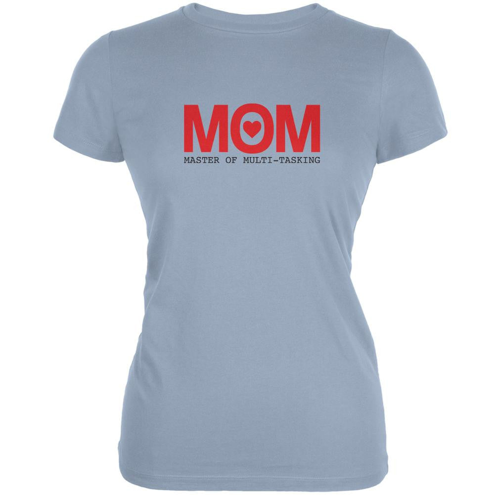 Mothers Day MOM Master Of Mulit-tasking Light Blue Juniors Soft T-Shirt Juniors T-Shirts Old Glory 2XL Blue 