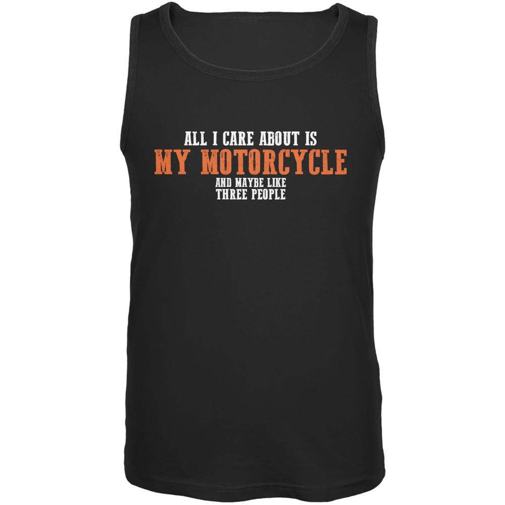 Sarcastic Care About My Motorcycle Black Adult Tank Top Men's Tank Tops Old Glory 2XL Black 