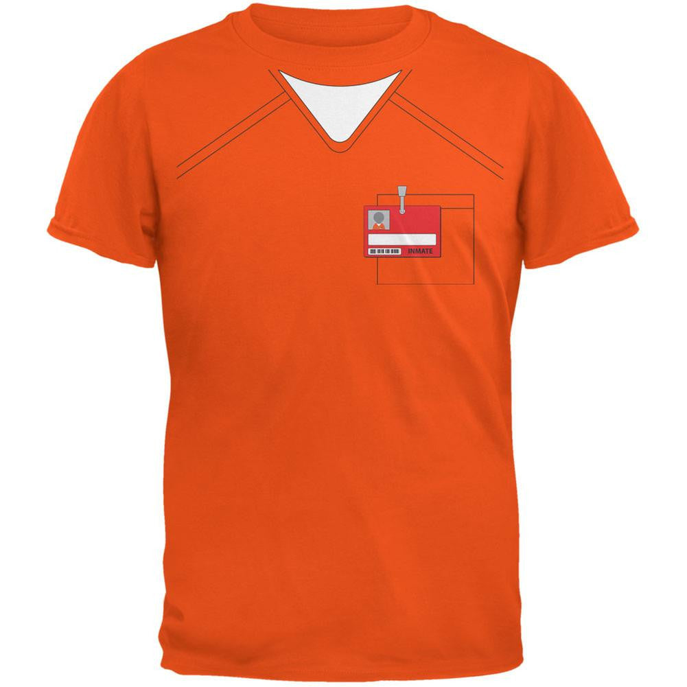 Prisoner Uniform Costume Orange Adult T-Shirt Men's T-Shirts Old Glory 2XL Orange 