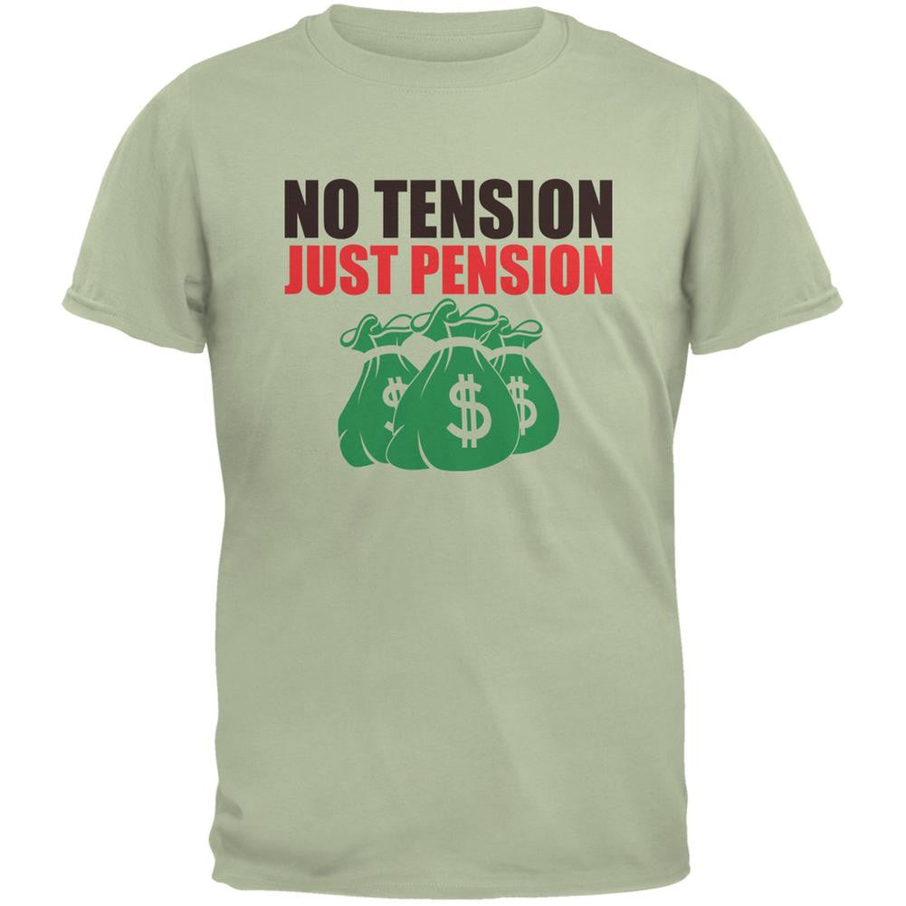 Retirement No Tension Just Pension Serene Green Adult T-Shirt Men's T-Shirts Old Glory 2XL Green 