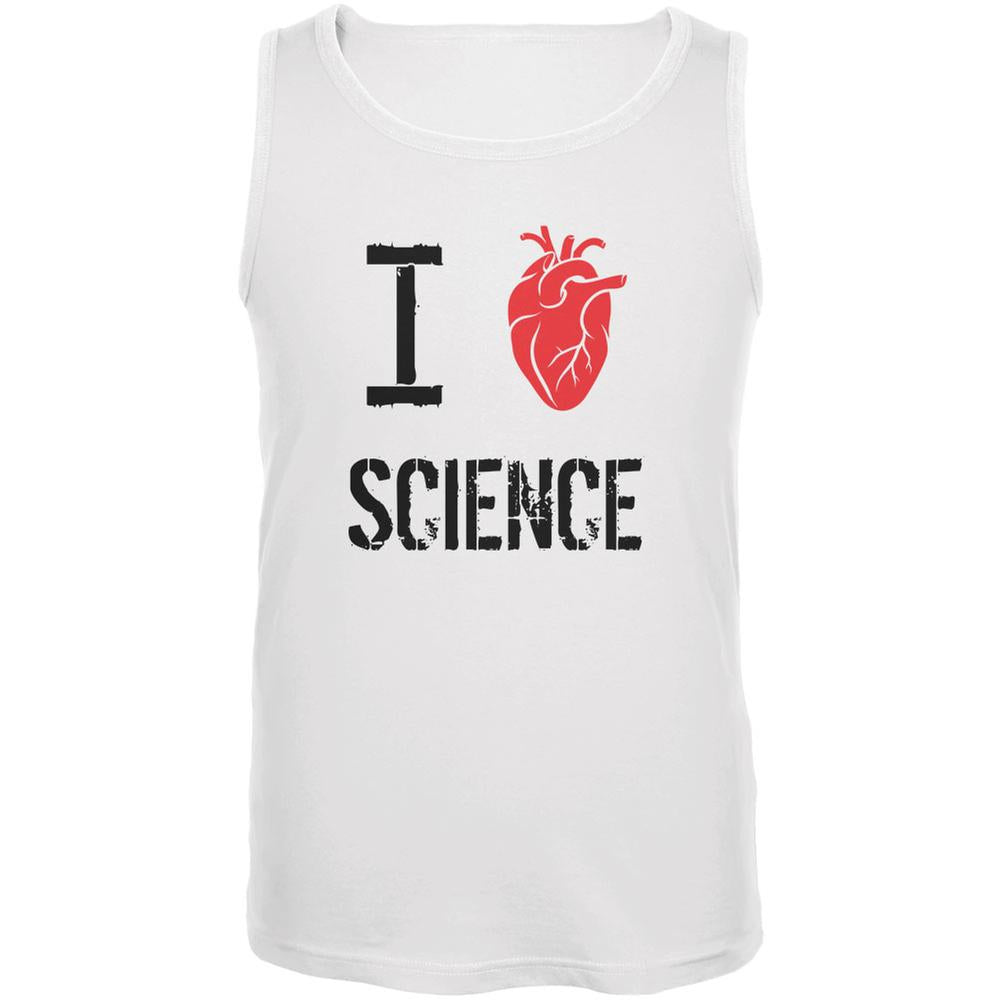 I Human Heart Science White Adult Tank Top Men's Tank Tops Old Glory 2XL White 