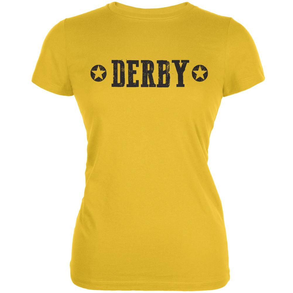 Roller Derby Derby Stars Bright Yellow Juniors Soft T-Shirt Juniors T-Shirts Old Glory 2XL Yellow 