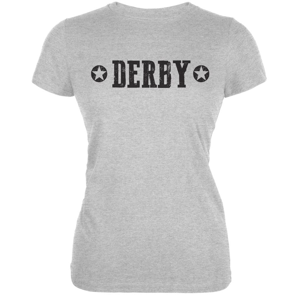 Roller Derby Derby Stars Heather Grey Juniors Soft T-Shirt Juniors T-Shirts Old Glory 2XL Grey 