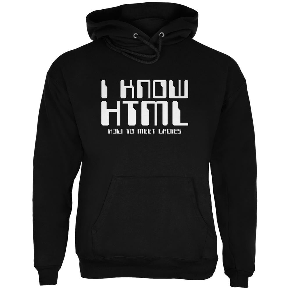 I Know HTML Black Adult Hoodie Men's Hoodies Old Glory 2XL Black 