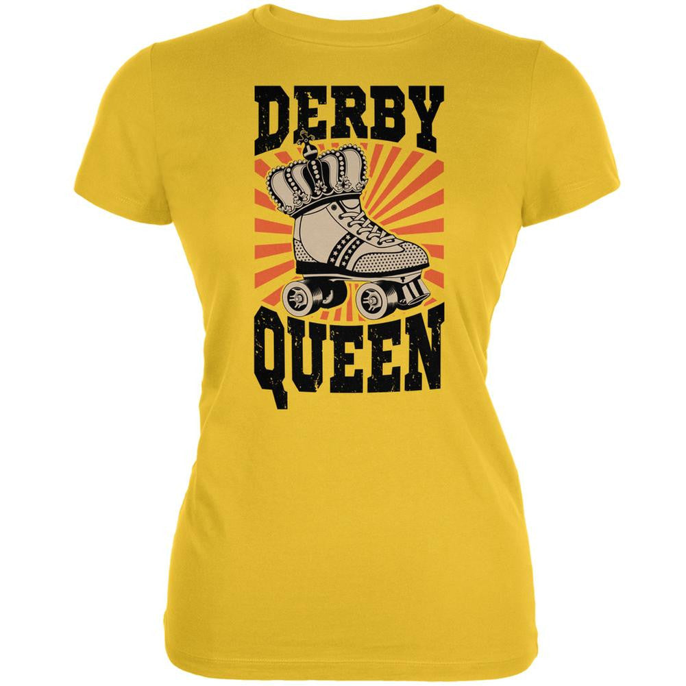 Roller Derby Derby Queen Bright Yellow Juniors Soft T-Shirt Juniors T-Shirts Old Glory 2XL Yellow 