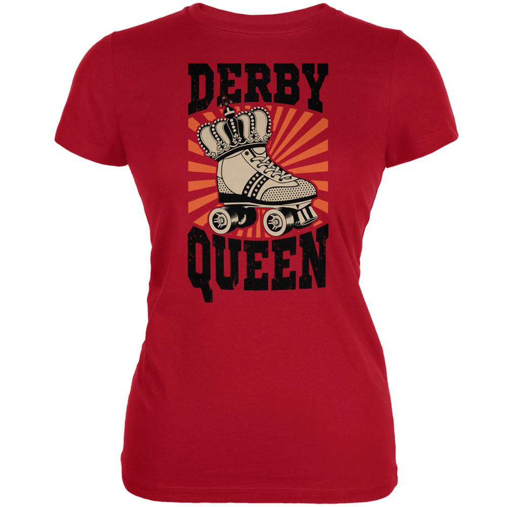 Roller Derby Derby Queen Red Juniors Soft T-Shirt Juniors T-Shirts Old Glory 2XL Red 